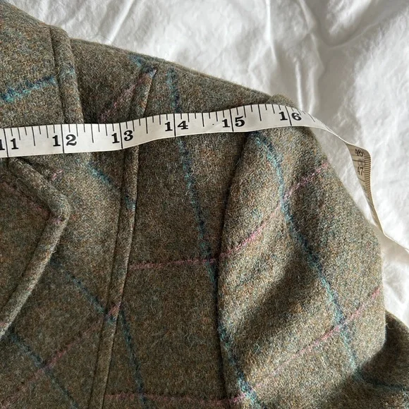 Brooks Brothers green Tweed Suit Women Wool Blazer Jacket Skirt Matching Set